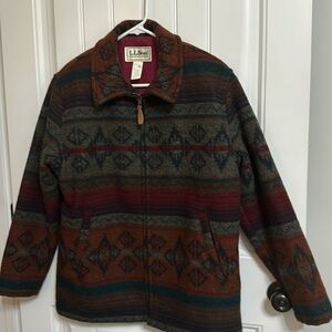 Vintage L L Bean Freeport Maine Southwestern Zippered Jacket Size Small